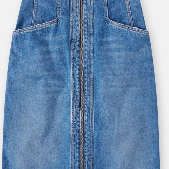 Exposed Zip Nonstretch Denim Pencil Skirt Closed Denim - Picture 9 of 15